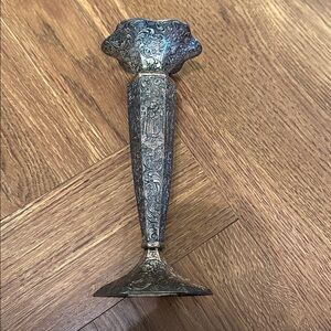 Vintage Japanese Copper Vase with Intricate Design.